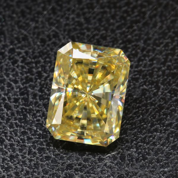 Radiant Cut Vivid Yellow Moissanite Loose Diamonds Radiant Crushed Ice Cut VVS1 Moissanite - Image 2