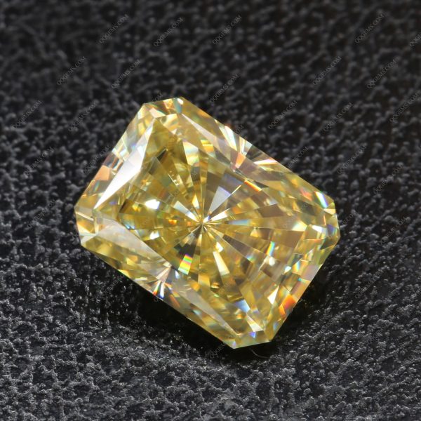Radiant Cut Vivid Yellow Moissanite Loose Diamonds Radiant Crushed Ice Cut VVS1 Moissanite - Image 4