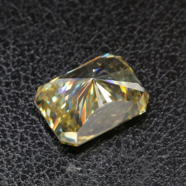 Radiant Cut Vivid Yellow Moissanite Loose Diamonds Radiant Crushed Ice Cut VVS1 Moissanite - Image 5
