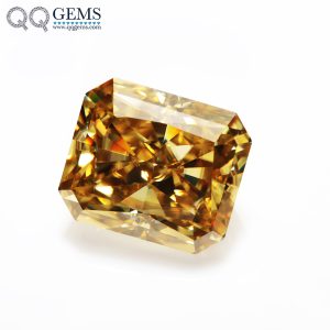 Radiant Cut champagne Moissanite Loose Gemstones VVS1 GRA Certificate