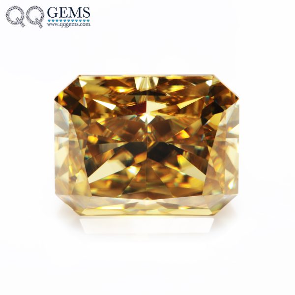 Radiant Cut champagne Moissanite Loose Gemstones VVS1 GRA Certificate - Image 4