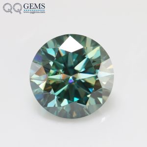 Round Cut Light Green/green/dark Green Moissanite Loose Gemstones