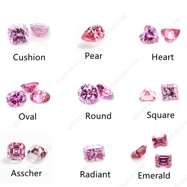 Round Oval Square Cushion Pear Heart Radiant Asscher Emerald Cut Plating pink Moissanite - Image 2