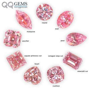 Round Oval Square Cushion Pear Heart Radiant Asscher Emerald Cut Plating pink Moissanite