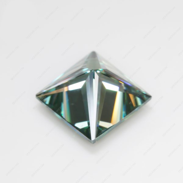 Square Cut Light Green/green/dark Green Moissanite Loose Gemstones - Image 2