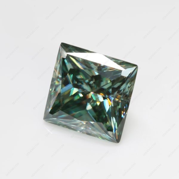 Square Cut Light Green/green/dark Green Moissanite Loose Gemstones - Image 3