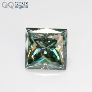 Square Cut Light Green/green/dark Green Moissanite Loose Gemstones