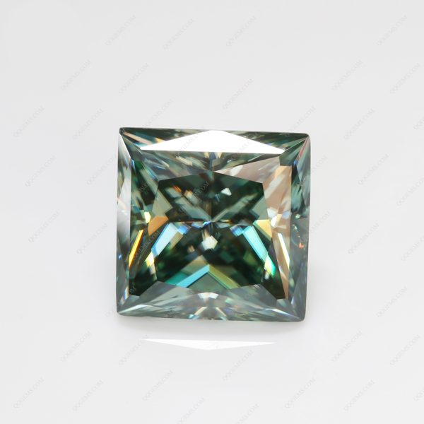 Square Cut Light Green/green/dark Green Moissanite Loose Gemstones - Image 5