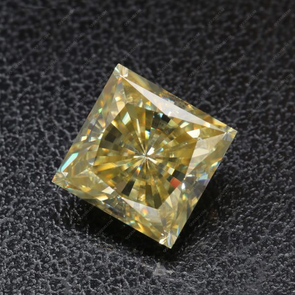 Square Princess Cut Fancy Original Vivid Yellow Moissanite Loose Diamonds square Shape - Image 3