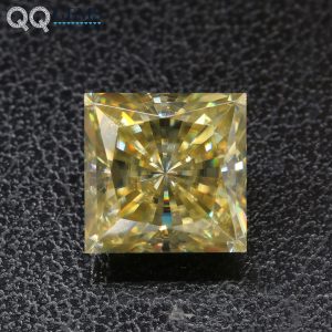 Square Princess Cut Fancy Original Vivid Yellow Moissanite Loose Diamonds square Shape