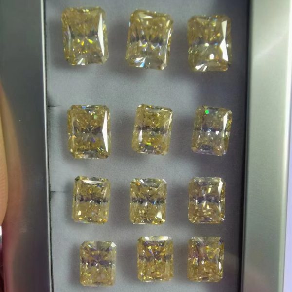 Square Princess Cut Fancy Original Vivid Yellow Moissanite Loose Diamonds square Shape - Image 7