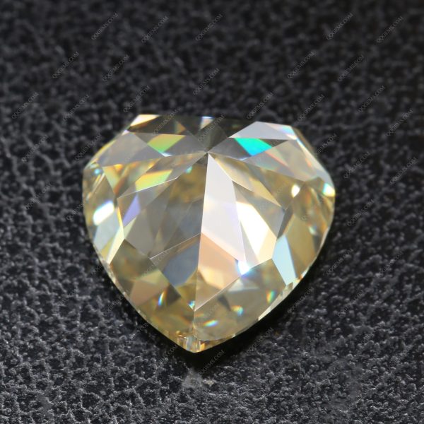 Heart Cut Vivid Yellow Moissanite Loose Diamond Heart Shape Crushed Ice Cut VVS Moissanite - Image 5