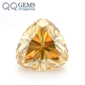 Trillion Cut champagne Moissanite Loose Gemstones VVS GRA Certificate
