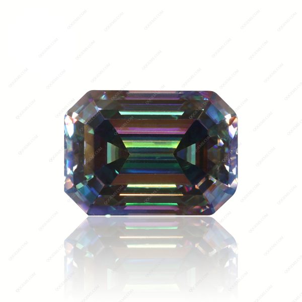 Emerald Cut Plating Full Multicolor Moissanite Diamond with GRA Certificate Moissanite - Image 11