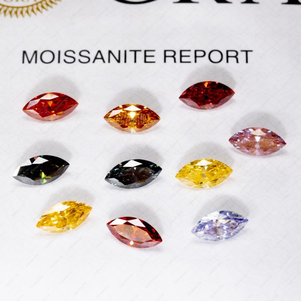 Marquise Cut Plating Full Multicolor Moissanite Diamond With GRA Certificate Moissanite - Image 10