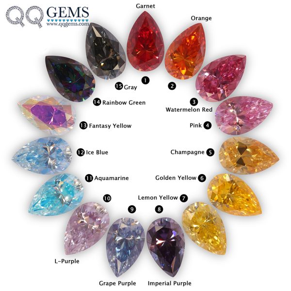 Pear Cut Plating Full Multicolor Moissanite Diamond with GRA Certificate Moissanite