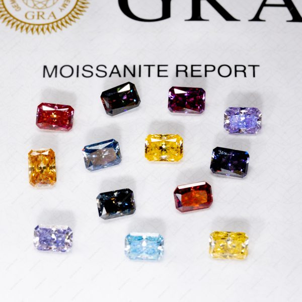 Radiant Cut Plating Full Multicolor Moissanite Diamond with GRA Certificate Moissanite - Image 2