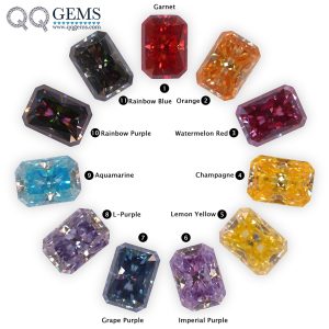 Radiant Cut Plating Full Multicolor Moissanite Diamond with GRA Certificate Moissanite