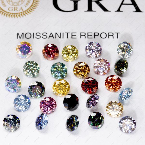 Round Brilliant Cut Plating Full Multicolor Moissanite Diamond with Certificate 8H&8A Cut Moissanite - Image 11