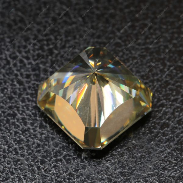 Square Radiant Cut Vivid Yellow Moissanite Loose Diamond square Shape Crushed Ice Cut - Image 4