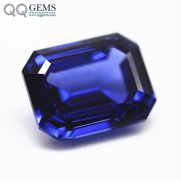 Octagon Step Cut Cultivate Sapphire Blue Czochralski Method Lab Created Blue Sapphire Gems