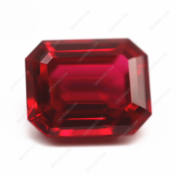 Octagon Step Cut Cultivation Blood Red Ruby Gems Emerald Cut Lab Created Ruby Red Gems - Image 2