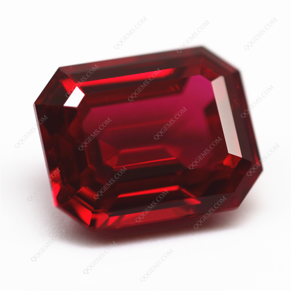 Octagon Step Cut Cultivation Blood Red Ruby Gems Emerald Cut Lab Created Ruby Red Gems - Image 4