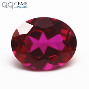 Oval Natural Cut Cultivated Ruby Red Loose Gemstones Price Per Carat Lab Grown Red Ruby Gems