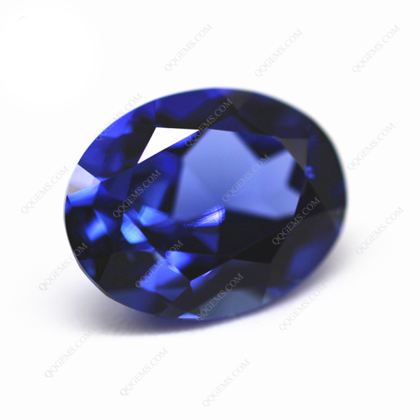 Oval Natural Cut Laboratory Cultivation of Royal Blue Sapphire Lab Created Sapphire Gems - Image 2