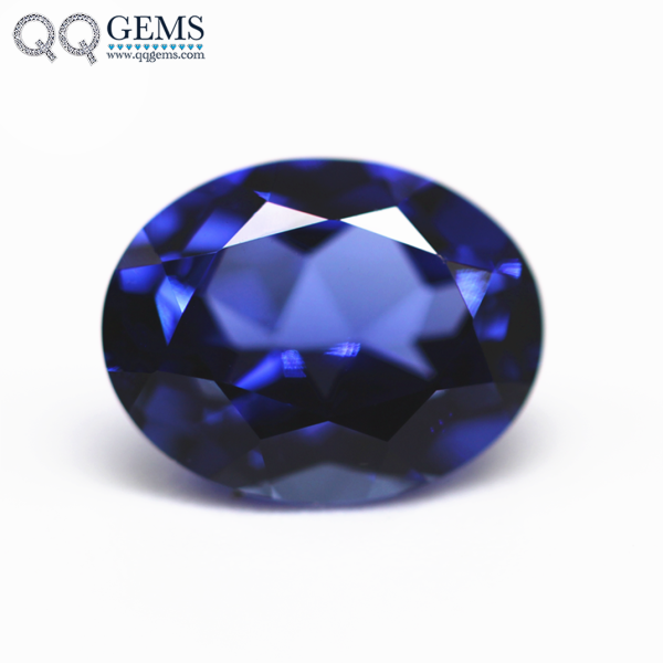 Oval Natural Cut Laboratory Cultivation of Royal Blue Sapphire Lab Created Sapphire Gems