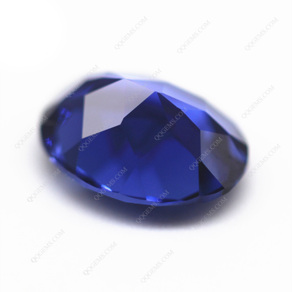 Oval Natural Cut Laboratory Cultivation of Royal Blue Sapphire Lab Created Sapphire Gems - Image 4