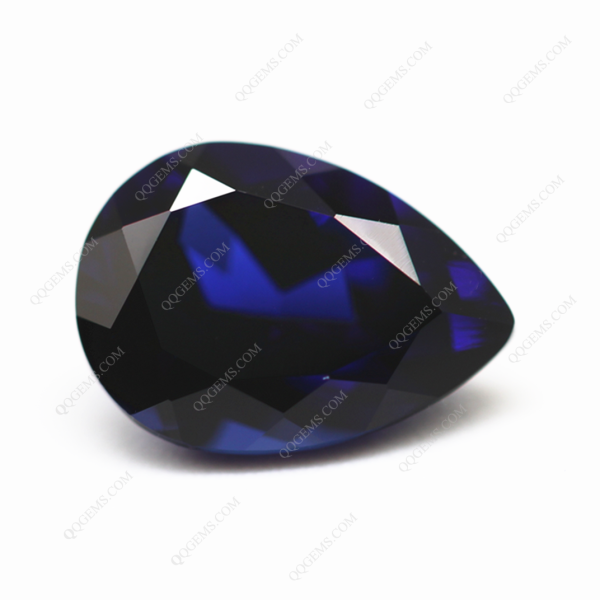 Pear Natural Cut Laboratory Cultivated Sapphire Royal blue Loose Gemstones - Image 2