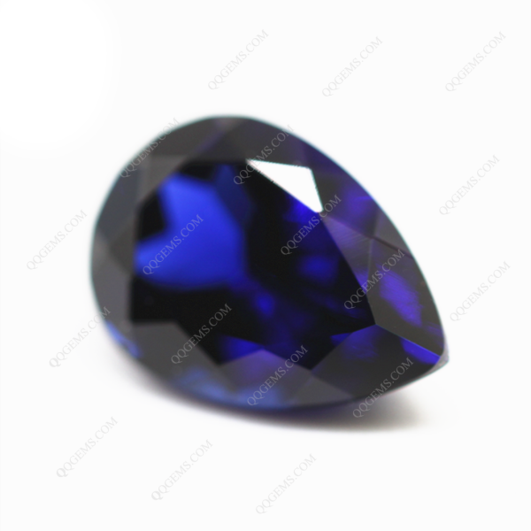 Pear Natural Cut Laboratory Cultivated Sapphire Royal blue Loose Gemstones - Image 3