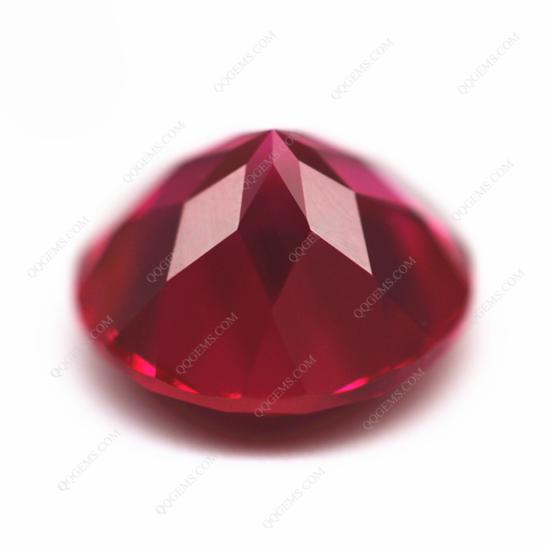 Ruby Red Loose Gemstones Round Shape Laboratory Cultivation of Blood Red Rubies Gems - Image 2