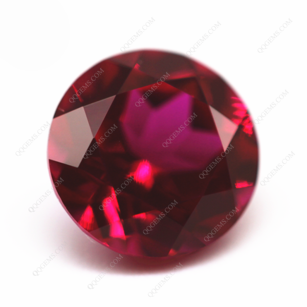 Ruby Red Loose Gemstones Round Shape Laboratory Cultivation of Blood Red Rubies Gems - Image 3