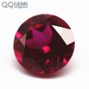 Ruby Red Loose Gemstones Round Shape Laboratory Cultivation of Blood Red Rubies Gems