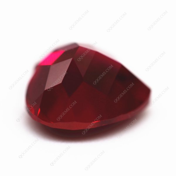 Heart Natural Cut Cultivated Blood Red Ruby Loose Gemstones Czochralski Method Lab Created Gems - Image 2