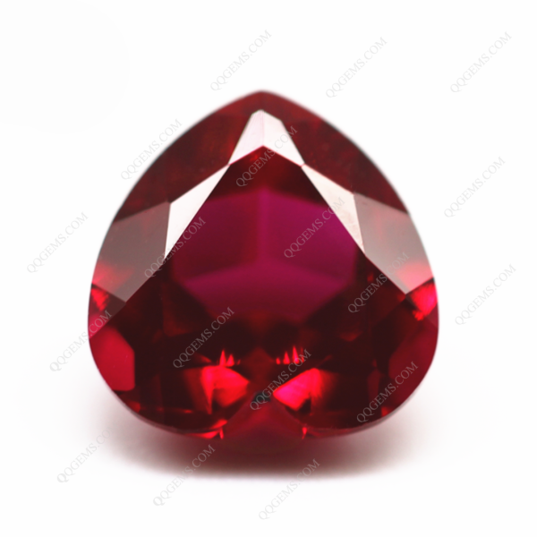 Heart Natural Cut Cultivated Blood Red Ruby Loose Gemstones Czochralski Method Lab Created Gems - Image 5
