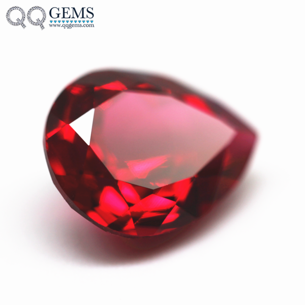 Pear Natural Cut Cultivation Ruby Loose Gemstones Laboratory Regeneration Blood Red Ruby - Image 4