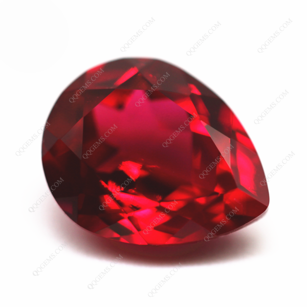 Pear Natural Cut Cultivation Ruby Loose Gemstones Laboratory Regeneration Blood Red Ruby - Image 2