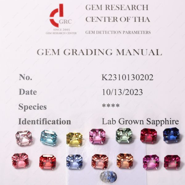 Asscher Natural Cut Cultivation Sapphire Loose Gems Lab Grown Sapphire Multicolor Gemstones - Image 3
