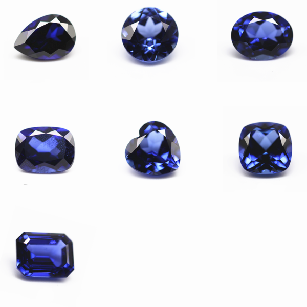 Round Natural Cut Royal Blue Sapphire Cultivated Loose Gemstones Round Shape Lab Created Sapphire - Image 2