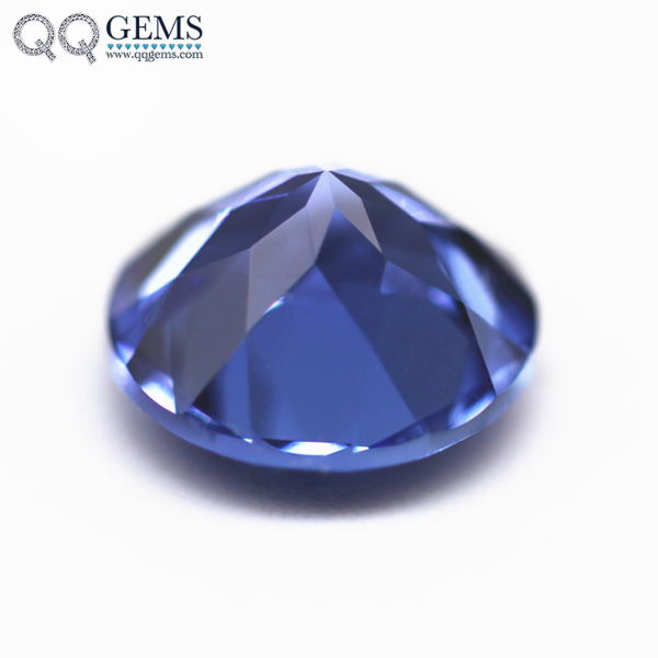 Round Natural Cut Royal Blue Sapphire Cultivated Loose Gemstones Round Shape Lab Created Sapphire - Image 3