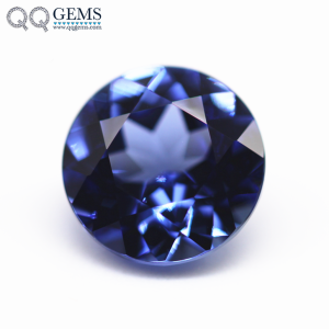 Round Natural Cut Royal Blue Sapphire Cultivated Loose Gemstones Round Shape Lab Created Sapphire