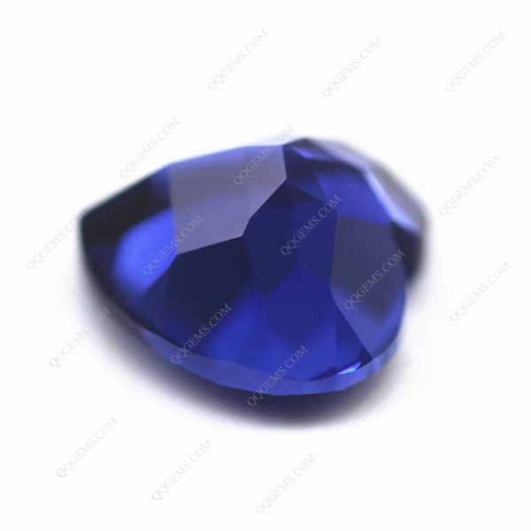 Heart Natural Cut Royal Blue Sapphire Cultivated Loose Gemstone - Image 4