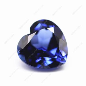 Alternative view of Heart Natural Cut Royal Blue Sapphire Cultivated Loose Gemstone