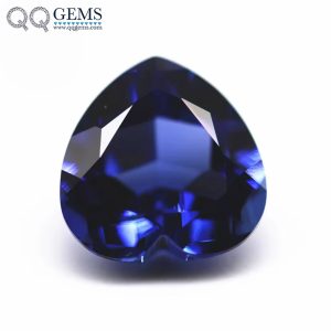 Heart Natural Cut Royal Blue Sapphire Cultivated Loose Gemstone