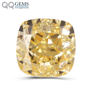 7A Grade Quality Cushion Crushed Ice Cut Light Yellow High Carbon Diamond Loose Gemstone Synthetic Zirconia CZ Simulated Diamond