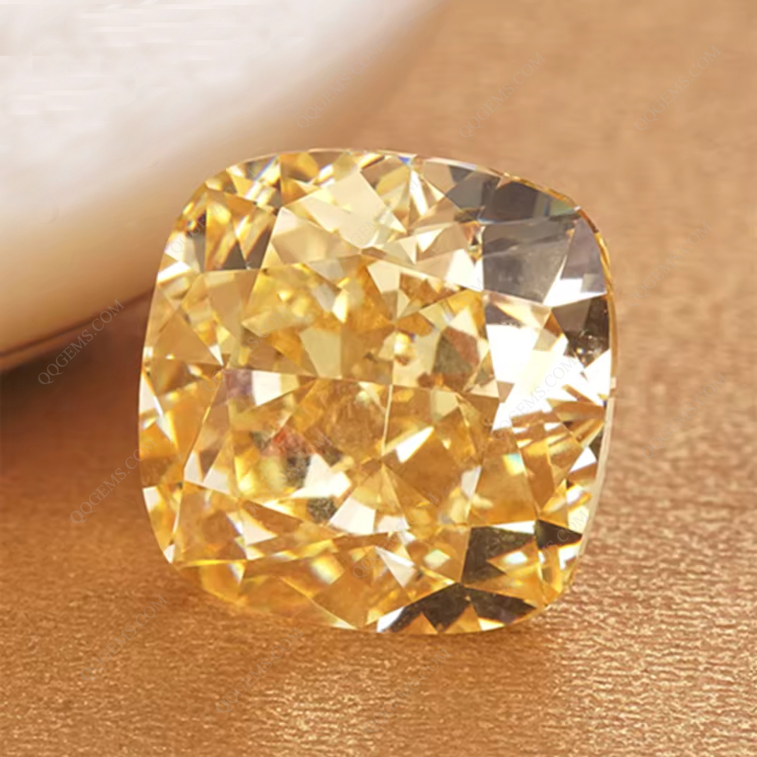 7A Grade Quality Cushion Crushed Ice Cut Light Yellow High Carbon Diamond Loose Gemstone Synthetic Zirconia CZ Simulated Diamond - Image 2