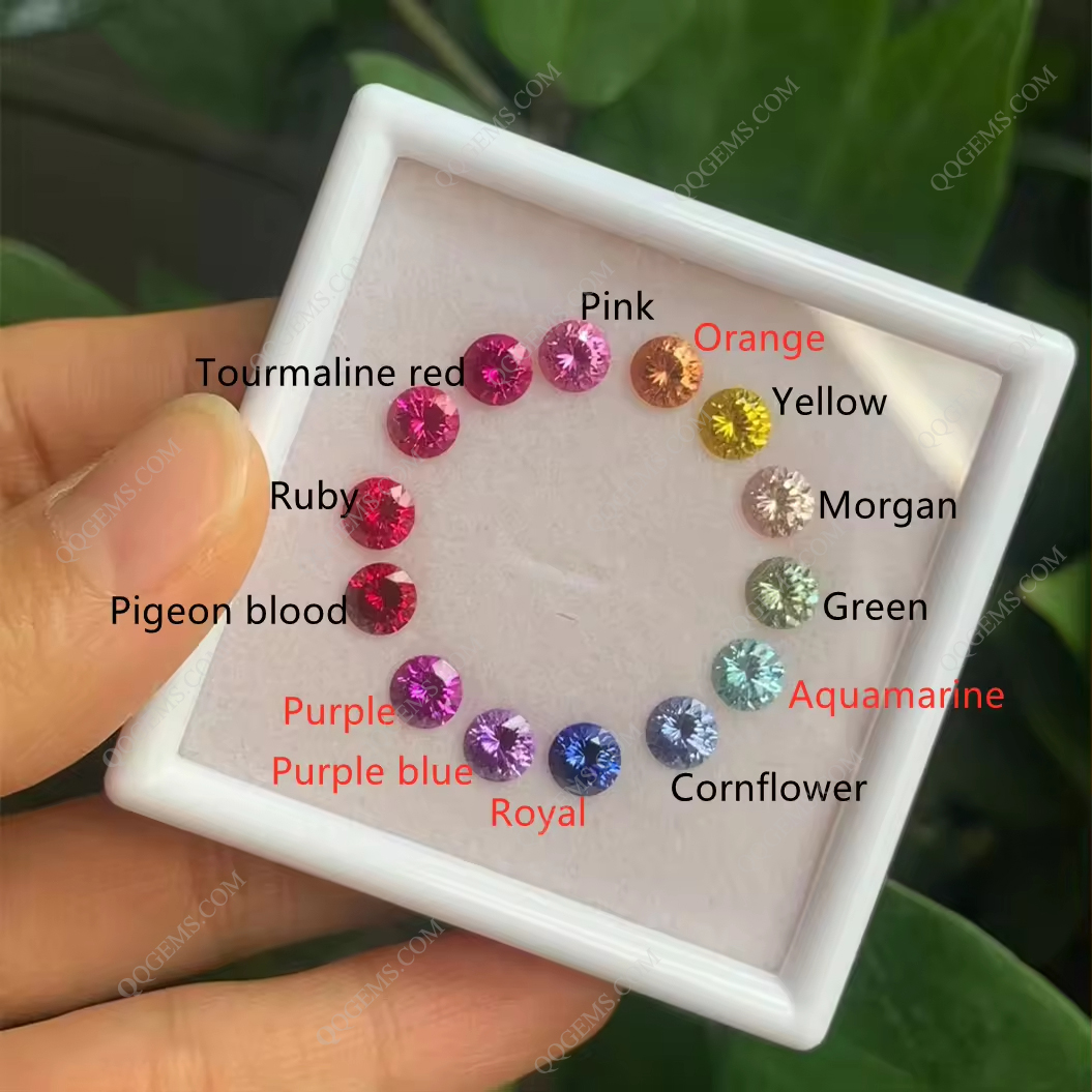 Round Natural Cut Multicolor Sapphire Cultivated Loose Gemstones Round Shape Lab Created Sapphire - Image 2